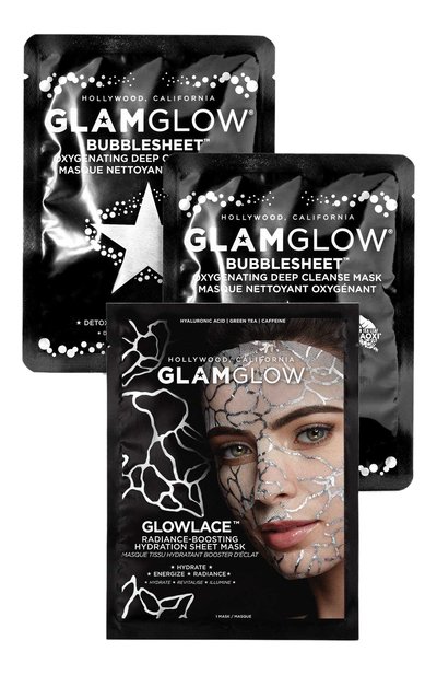 Мужского набор косметический selfie-approved: cleanse + glow sheet mask trio GLAMGLOW, арт. 889809009380