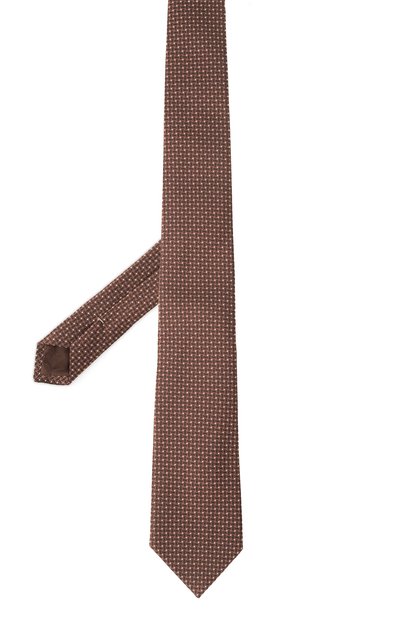 Шелковый галстук CANALI коричневого цвета по цене 19950 руб., арт. 18/HJ04237, фото 3 Шелковый галстук CANALI, арт. 18/HJ04237, фото 3