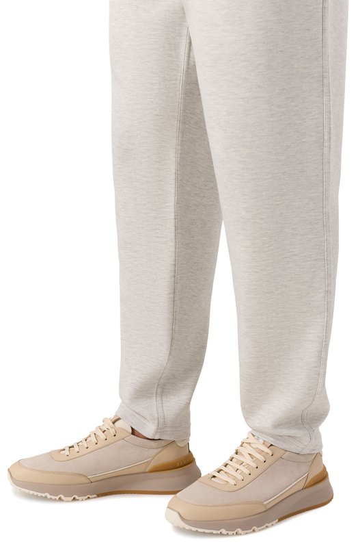 Кожаные кроссовки Brunello Cucinelli EZUSGG0278 Бежевый  EZUSGG0278 Фото 3