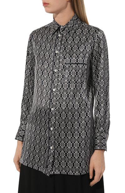 Атласная блузка KITON темно-синего цвета по цене 125000 руб., арт. D57445K0978C, фото 3 Атласная блузка KITON, арт. D57445K0978C, фото 3