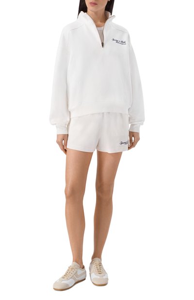 Хлопковый анорак SPORTY AND RICH белого цвета по цене 35050 руб., арт. ST09875325WH01, фото 2 Хлопковый анорак SPORTY AND RICH, арт. ST09875325WH01, фото 2