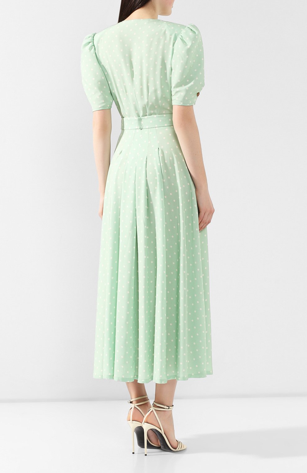 Платье в горох ULYANA SERGEENKO зеленого цвета по цене 120000 руб., арт. ABM024SS18P(1737т18 ), фото 4 Платье в горох ULYANA SERGEENKO, арт. ABM024SS18P(1737т18 ), фото 4