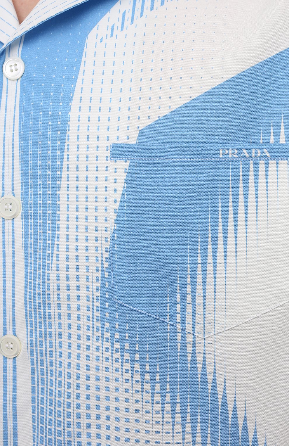 Хлопковая рубашка PRADA белого цвета по цене 130000 руб., арт. UCS318-1YN2-F0UB3-211, фото 5 Хлопковая рубашка PRADA, арт. UCS318-1YN2-F0UB3-211, фото 5