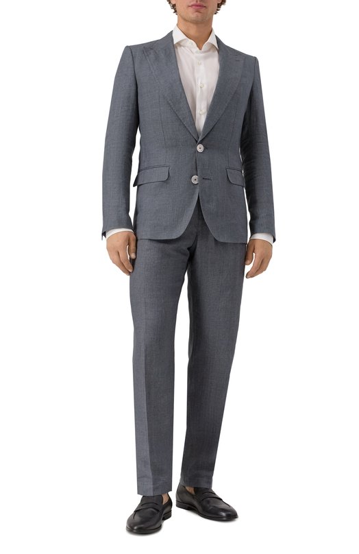 Льняной пиджак Dolce & Gabbana G2QS6T/FU4MF Серый  G2QS6T/FU4MF Фото 2