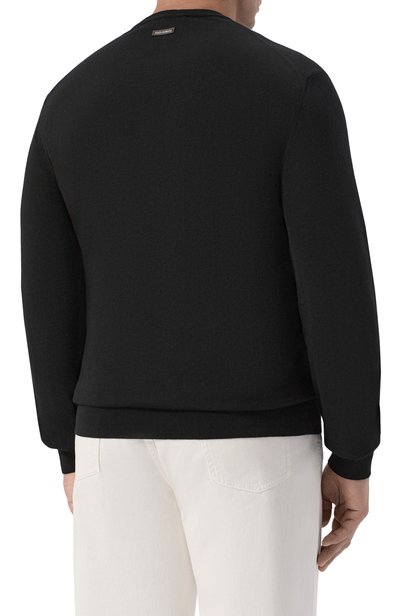 Шерстяной джемпер DOLCE & GABBANA черного цвета по цене 99950 руб., арт. GXX02T/JDVNI, фото 4 Шерстяной джемпер DOLCE & GABBANA, арт. GXX02T/JDVNI, фото 4