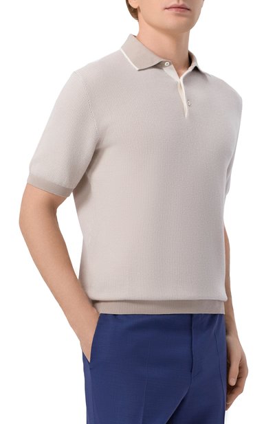 Хлопковое поло CORNELIANI бежевого цвета по цене 66050 руб., арт. 27M507/2725128, фото 3 Хлопковое поло CORNELIANI, арт. 27M507/2725128, фото 3