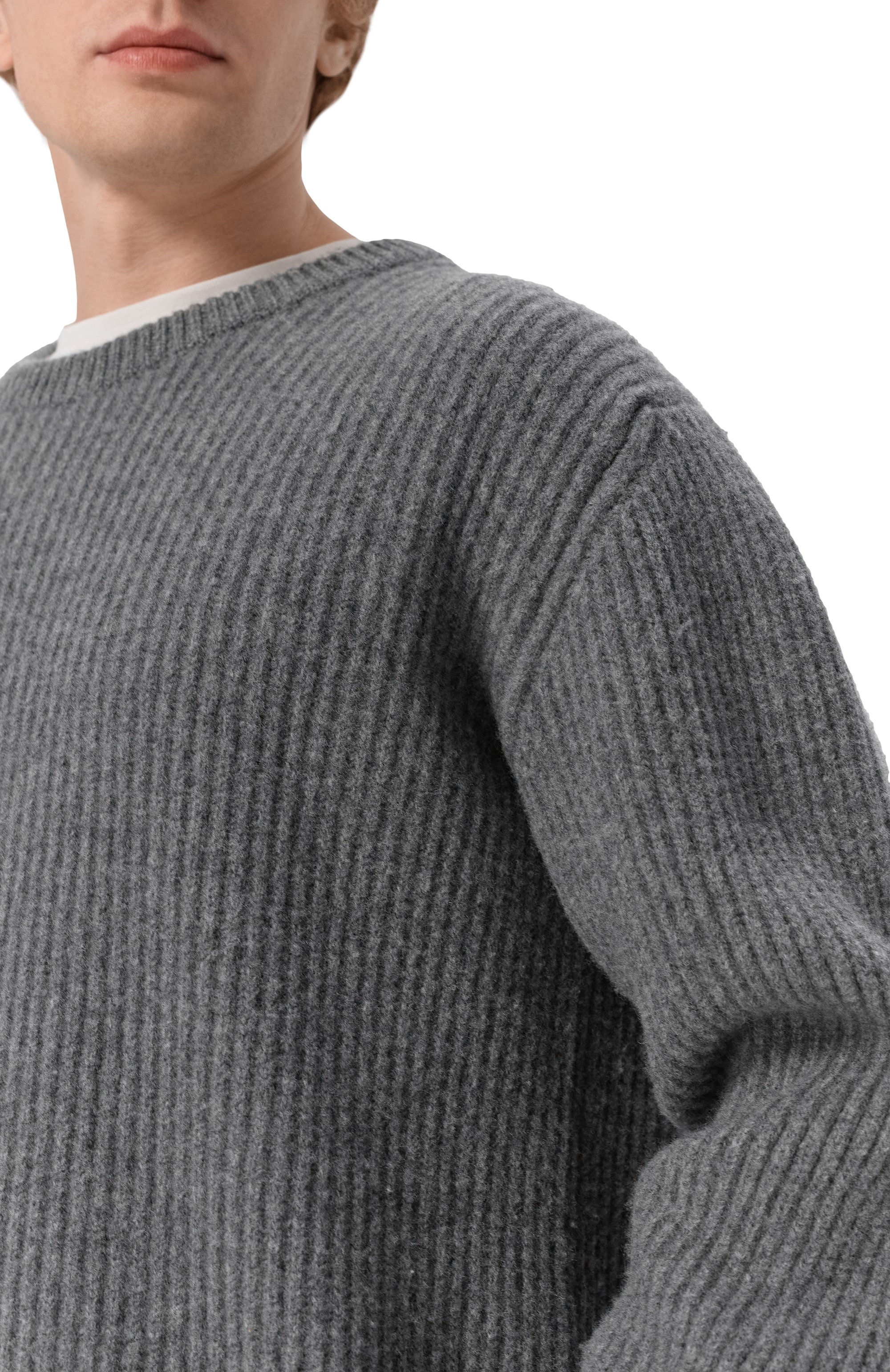 Шерстяной свитер JIL SANDER серого цвета по цене 164500 руб., арт. J22GP0305/J14848, фото 5 Шерстяной свитер JIL SANDER, арт. J22GP0305/J14848, фото 5