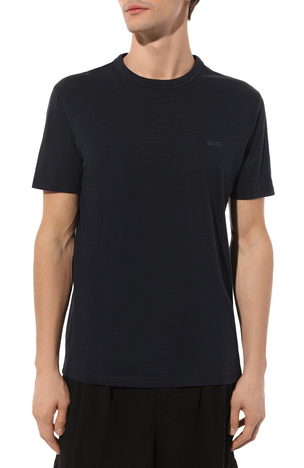 Хлопковая футболка BOSS ORANGE темно-синего цвета по цене 7490 руб., арт. 50508243, фото 3 Хлопковая футболка BOSS ORANGE, арт. 50508243, фото 3