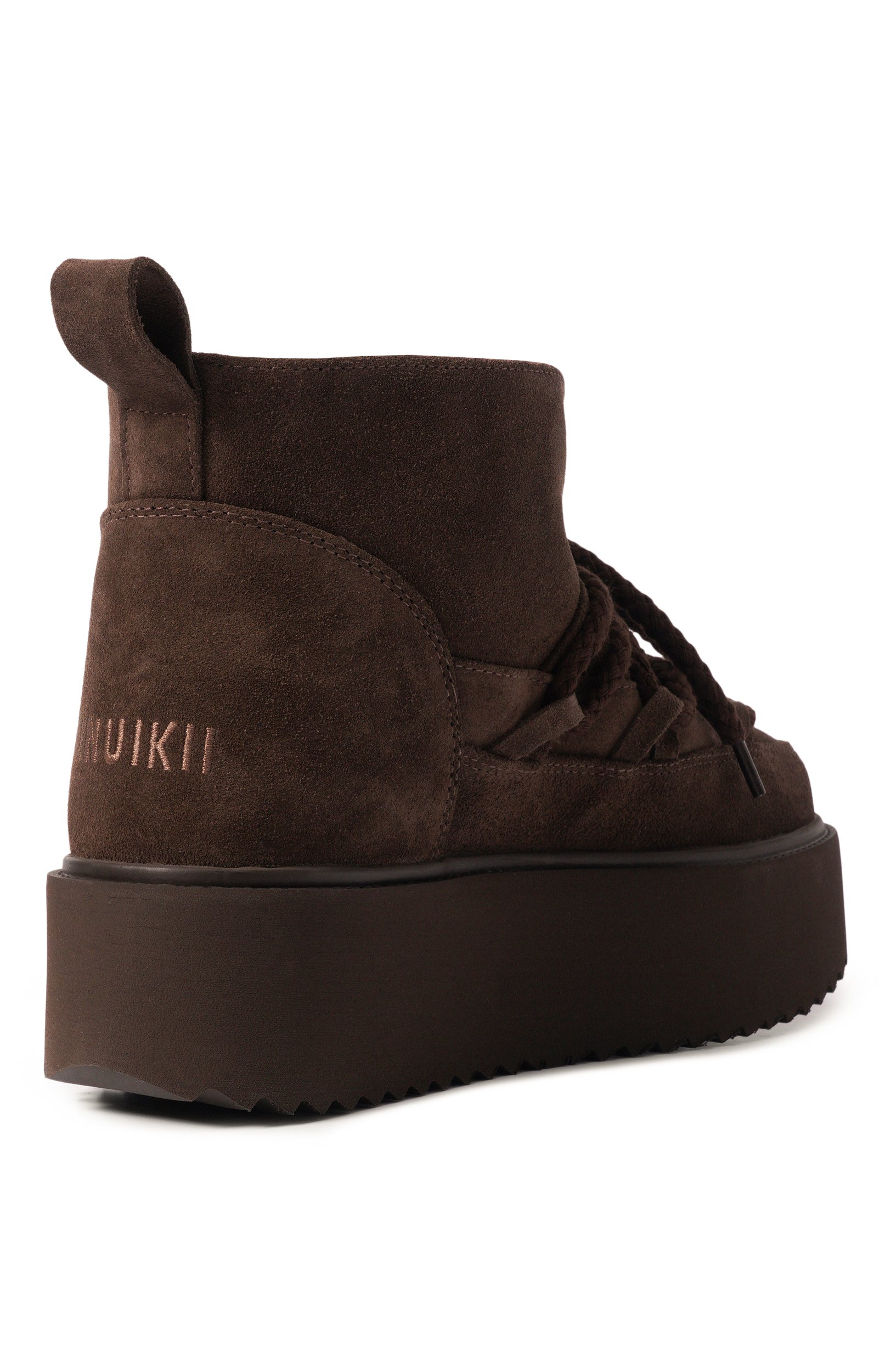 Замшевые полусапоги classic low platform INUIKII темно-коричневого цвета по цене 33150 руб., арт. 1001.006.0012, фото 5 Замшевые полусапоги classic low platform INUIKII, арт. 1001.006.0012, фото 5