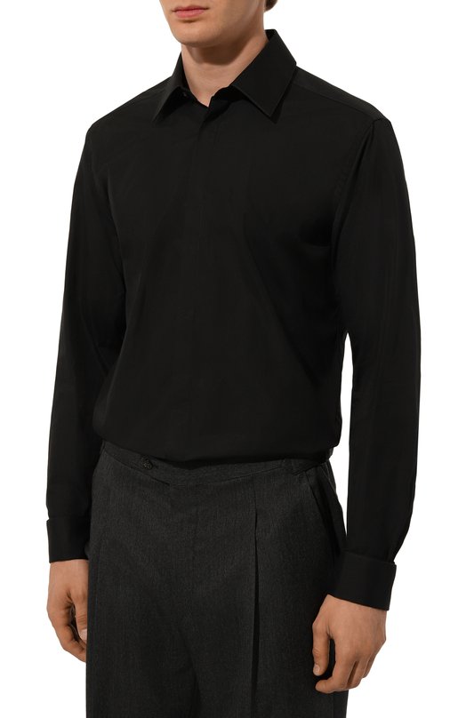 Хлопковая сорочка Corneliani 94P900-9491082 Чёрный  94P900-9491082 Фото 3