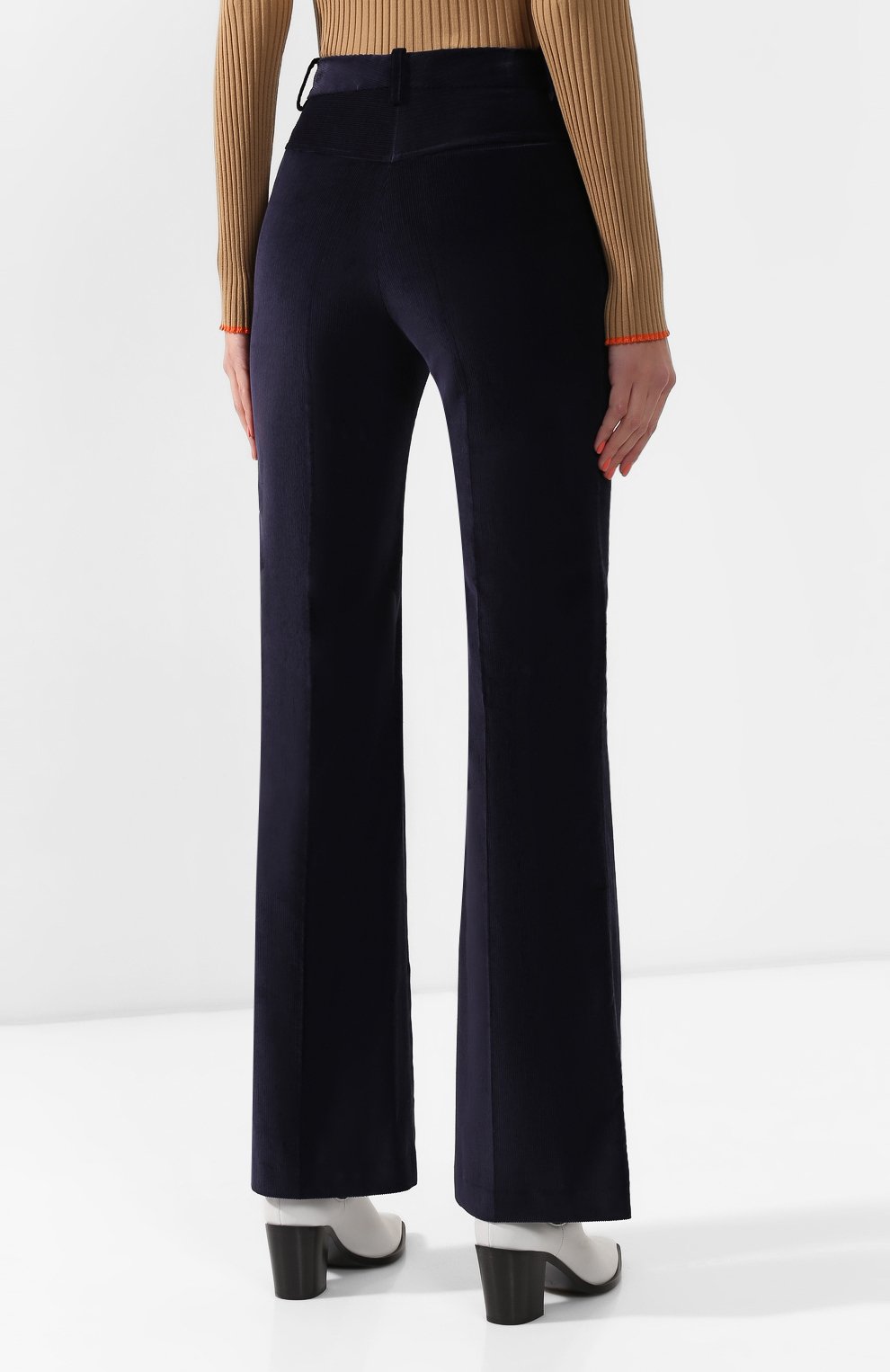 Вельветовые брюки VICTORIA BECKHAM темно-синего цвета по цене 62050 руб., арт. TR 0VR 21008A, фото 4 Вельветовые брюки VICTORIA BECKHAM, арт. TR 0VR 21008A, фото 4