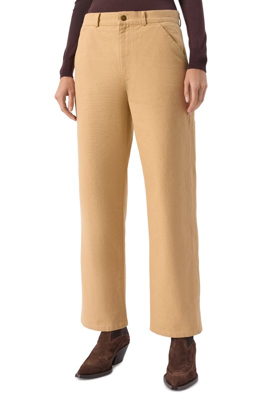 Хлопковые брюки Sporty and Rich PA04865305BE09 Бежевый  PA04865305BE09 Фото 3