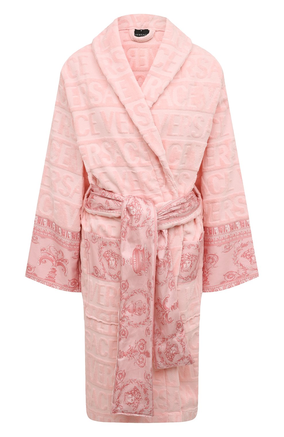 Хлопковый халат VERSACE светло-розового цвета по цене 69850 руб., арт. ZACJ00008/ZC0SP052, фото 1 Хлопковый халат VERSACE, арт. ZACJ00008/ZC0SP052, фото 1