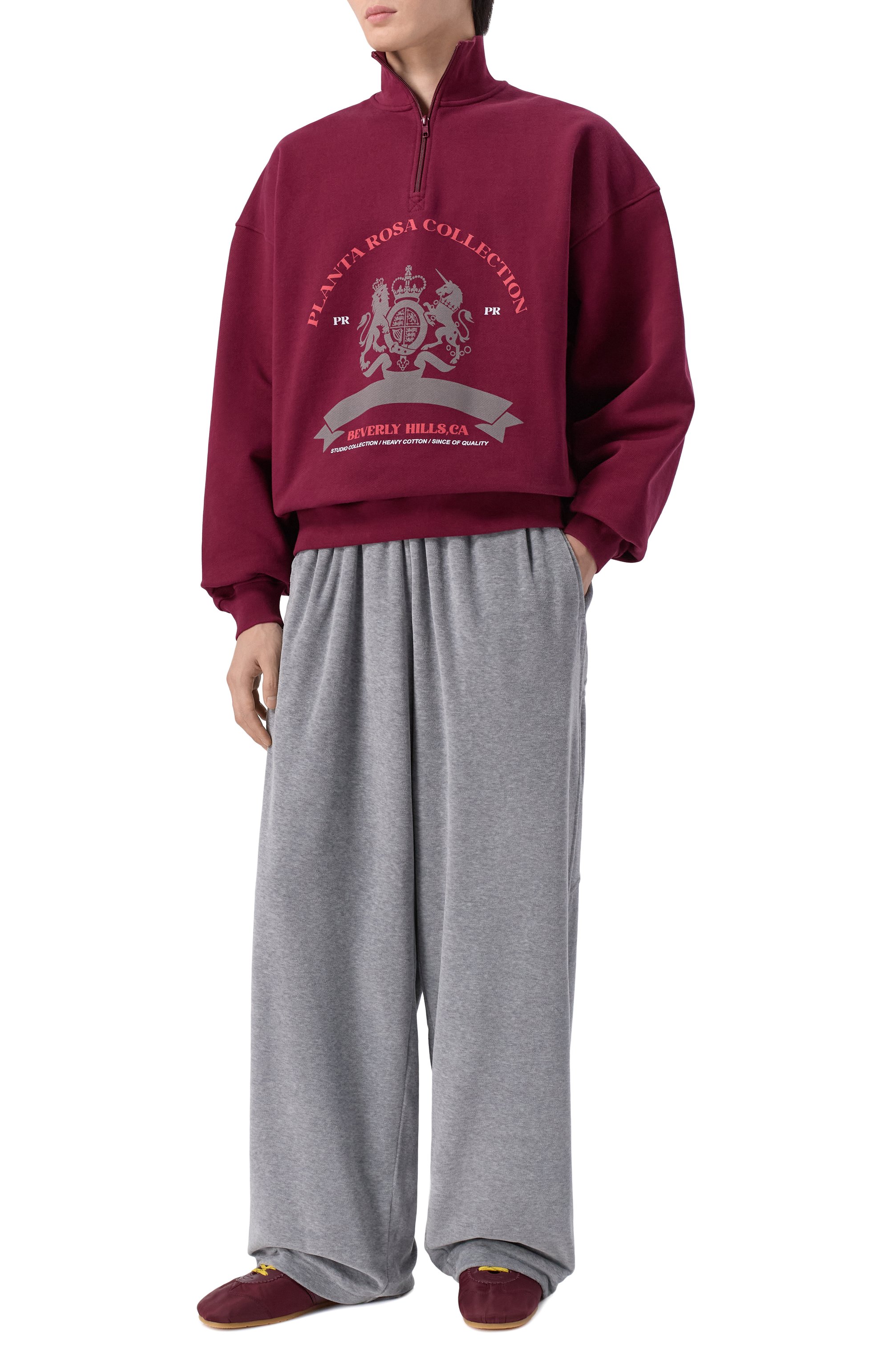 Хлопковый анорак PLANTA ROSA бордового цвета по цене 26200 руб., арт. PR/A1/VINTAGE/470, фото 2 Хлопковый анорак PLANTA ROSA, арт. PR/A1/VINTAGE/470, фото 2