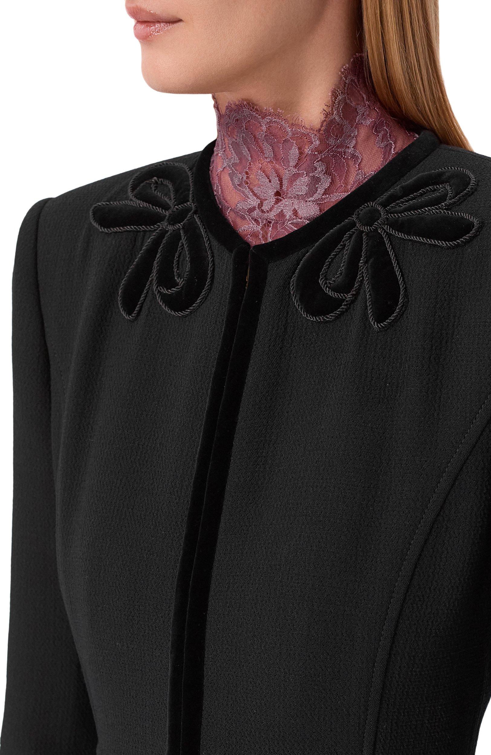Пальто из вискозы и шерсти VALENTINO черного цвета по цене 699500 руб., арт. 9B3CA8EB/A9A, фото 5 Пальто из вискозы и шерсти VALENTINO, арт. 9B3CA8EB/A9A, фото 5