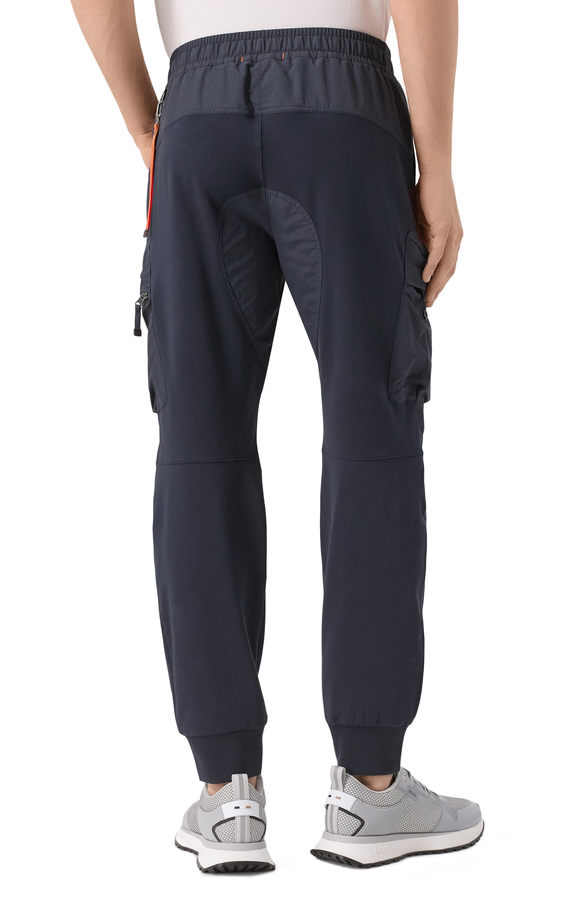 Комбинированные джоггеры PARAJUMPERS темно-синего цвета по цене 39900 руб., арт. PMPARE04, фото 4 Комбинированные джоггеры PARAJUMPERS, арт. PMPARE04, фото 4