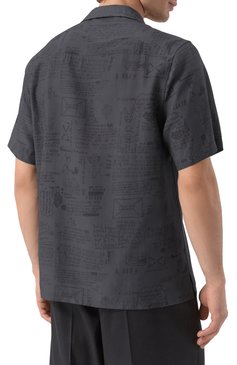 Мужская рубашка KSUBI черного цвета, арт. MPS25SH020 | Фото 4 (Рукава: Короткие; Драгоценные камни: Проставлено; Материал сплава: Проставлено; Длина (для топов): Стандартные; Стили: Гранж; Воротник: Отложной; Принт: С принтом; Случай: Повседневный; Материал внешний: Вискоза)