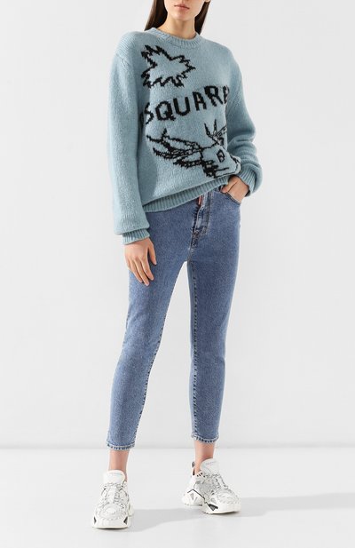 Шерстяной пуловер DSQUARED2 голубого цвета по цене 56600 руб., арт. S75HA0882/S16791, фото 2 Шерстяной пуловер DSQUARED2, арт. S75HA0882/S16791, фото 2