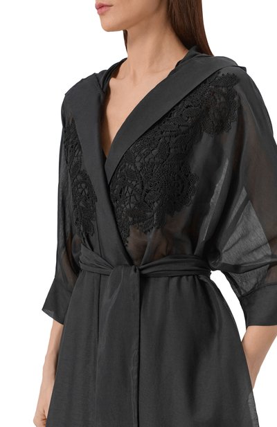 Туника из хлопка и шелка LILA EUGENIE черного цвета по цене 52050 руб., арт. 2402H, фото 4 Туника из хлопка и шелка LILA EUGENIE, арт. 2402H, фото 4