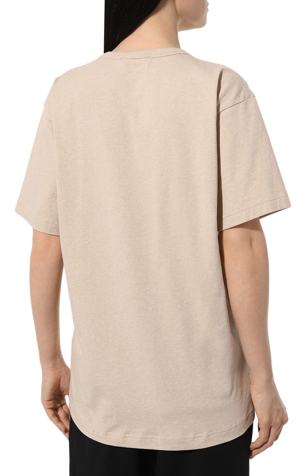 Хлопковая футболка ACNE STUDIOS бежевого цвета по цене 17750 руб., арт. NASH FACE633, фото 4 Хлопковая футболка ACNE STUDIOS, арт. NASH FACE633, фото 4