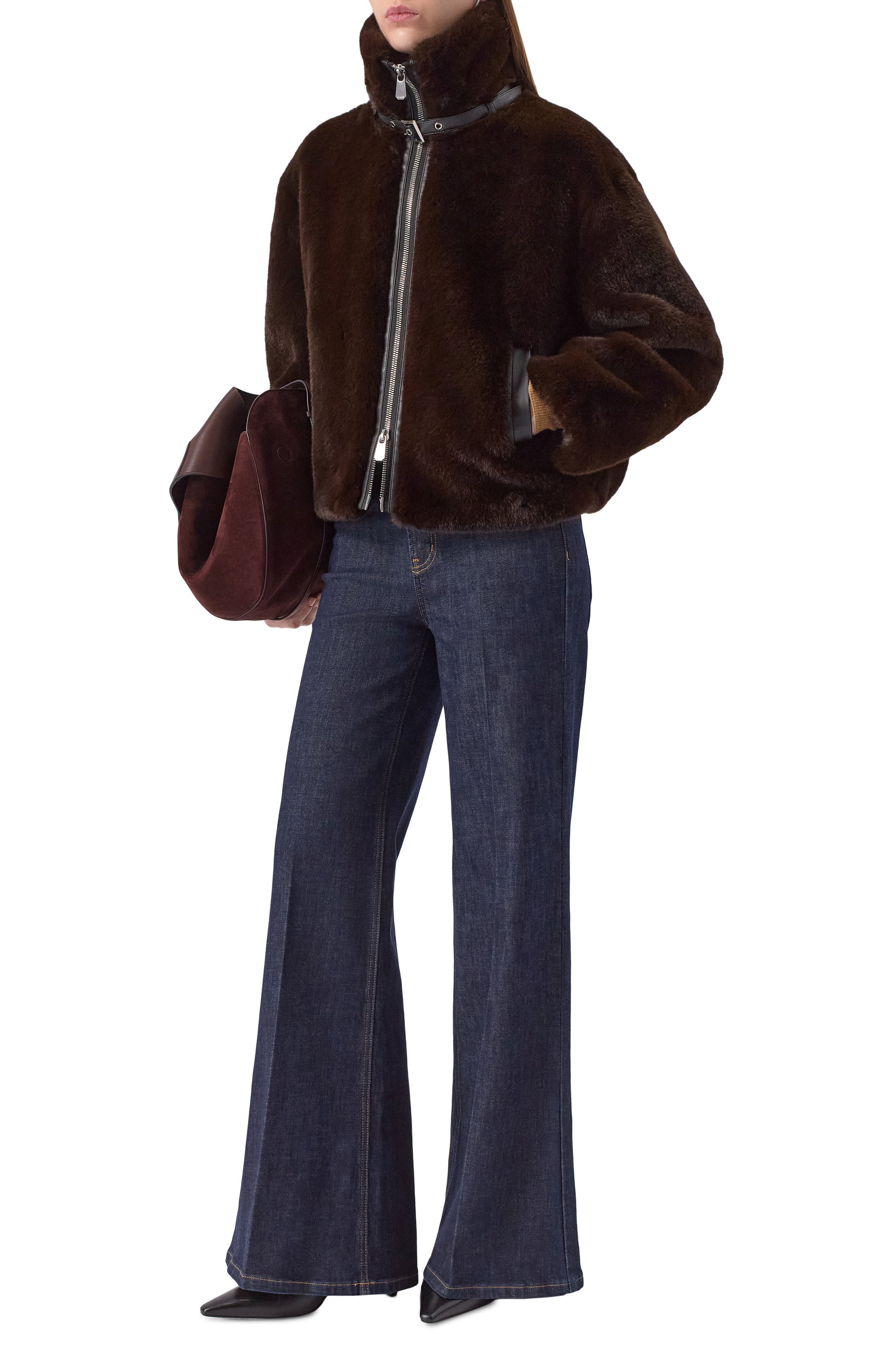 Шуба из экомеха PINKO коричневого цвета по цене 36600 руб., арт. 106013/A1ZM, фото 2 Шуба из экомеха PINKO, арт. 106013/A1ZM, фото 2