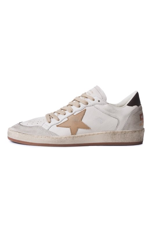 Кожаные кеды Ball Star Golden Goose Deluxe Brand GWF00327.F007297 Кремовый  GWF00327.F007297 Фото 4