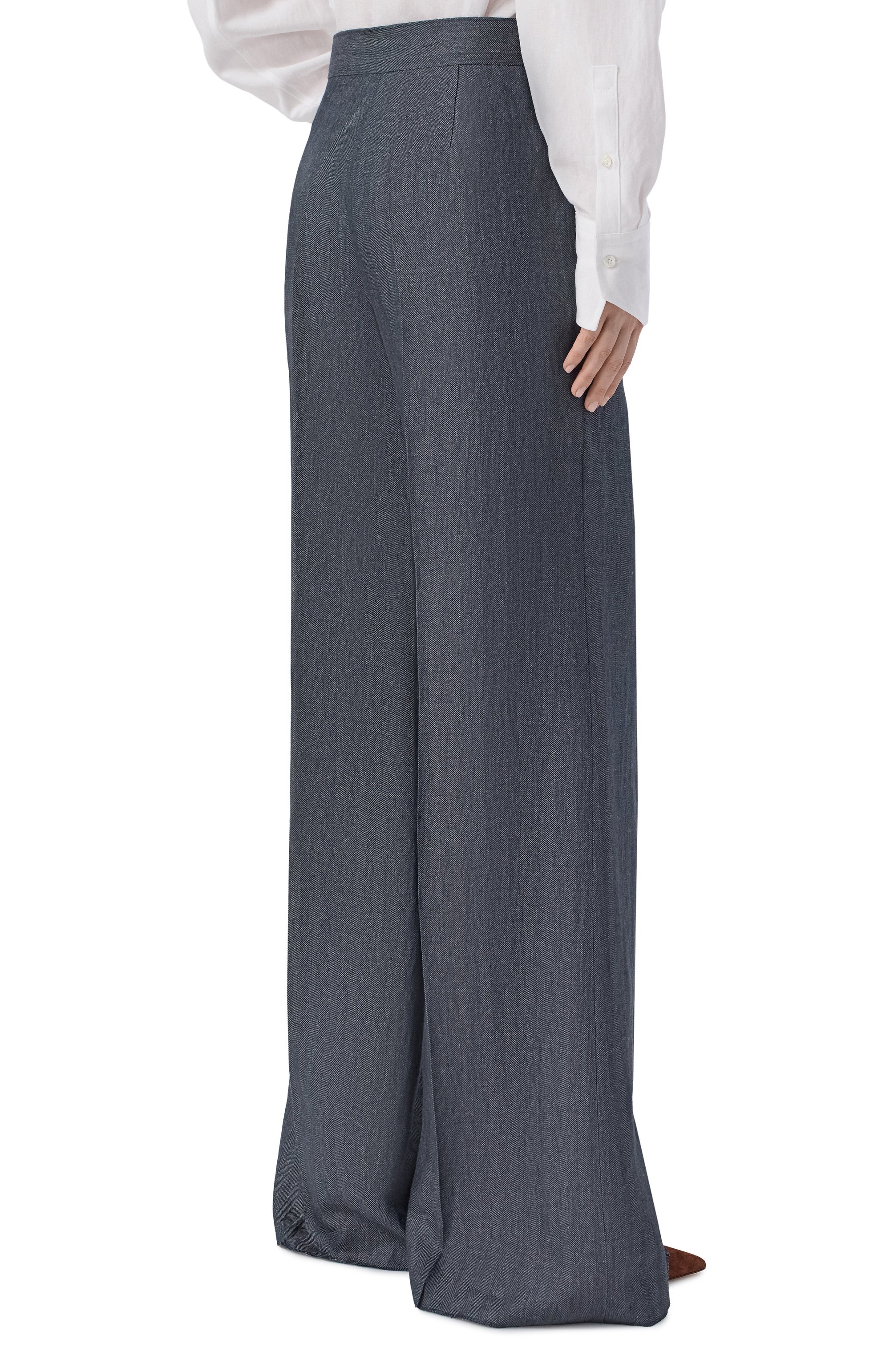Льняные брюки MAX MARA серого цвета по цене 57200 руб., арт. MXMDESERT0, фото 4 Льняные брюки MAX MARA, арт. MXMDESERT0, фото 4