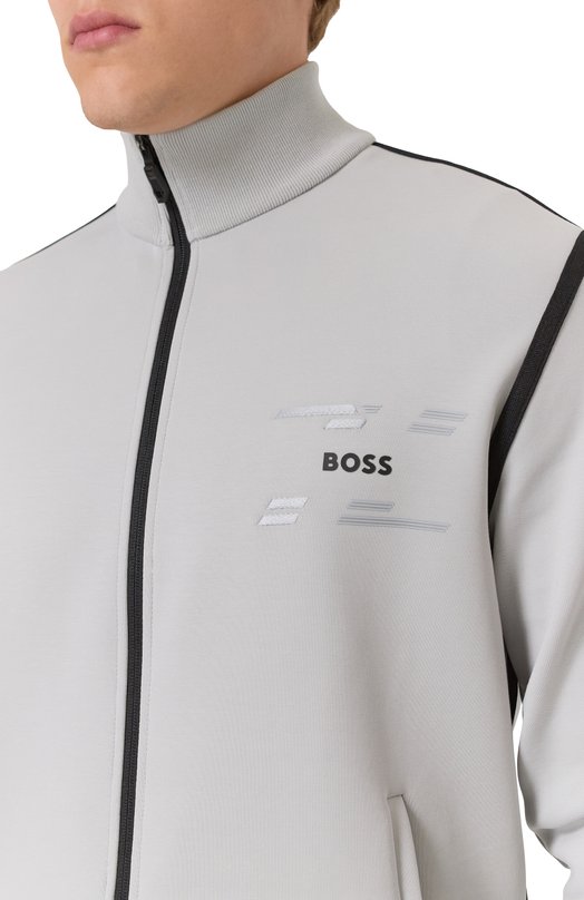 Хлопковая толстовка BOSS Green 50530036 Серый  50530036 Фото 5