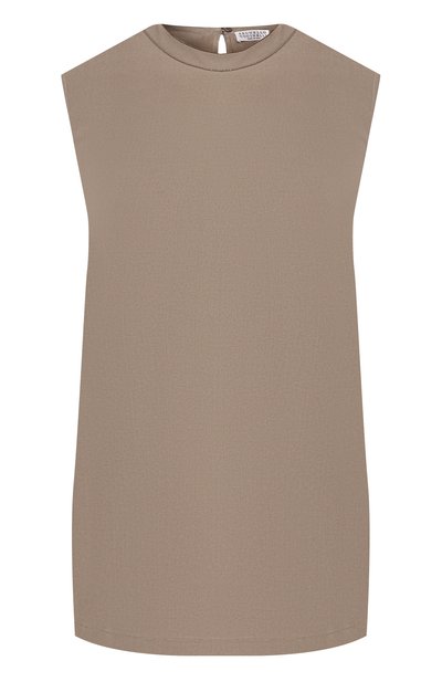 Женский шелковый топ BRUNELLO CUCINELLI, арт. MF948DC200