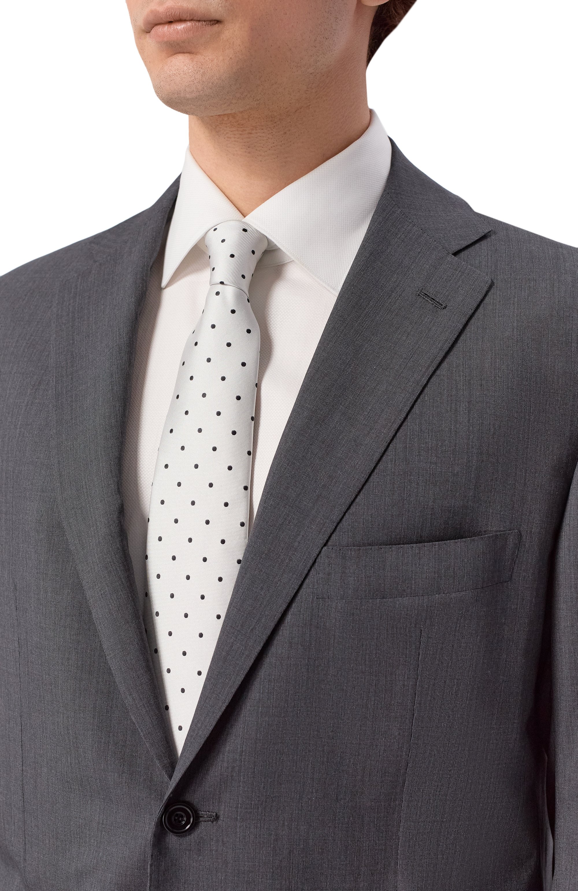 Шелковый галстук DOLCE & GABBANA белого цвета по цене 35800 руб., арт. GT147E/G0JQY, фото 2 Шелковый галстук DOLCE & GABBANA, арт. GT147E/G0JQY, фото 2