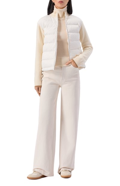 Комбинированный кардиган HERNO кремового цвета по цене 96200 руб., арт. MP000152D/70100, фото 2 Комбинированный кардиган HERNO, арт. MP000152D/70100, фото 2