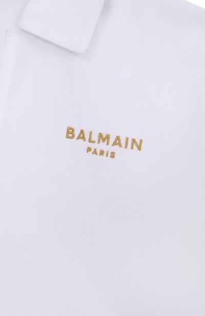 Хлопковое поло BALMAIN белого цвета по цене 24050 руб., арт. BY8B31, фото 3 Хлопковое поло BALMAIN, арт. BY8B31, фото 3