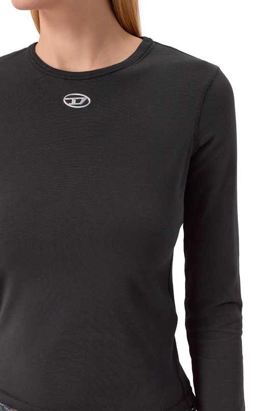 Хлопковый лонгслив Diesel A19916/0AHQH Чёрный  A19916/0AHQH Фото 5