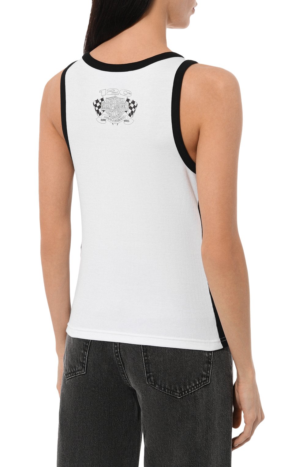 Майка 120th anniversary HARLEY-DAVIDSON белого цвета по цене 14070 руб., арт. 97496-23VW, фото 4 Майка 120th anniversary HARLEY-DAVIDSON, арт. 97496-23VW, фото 4