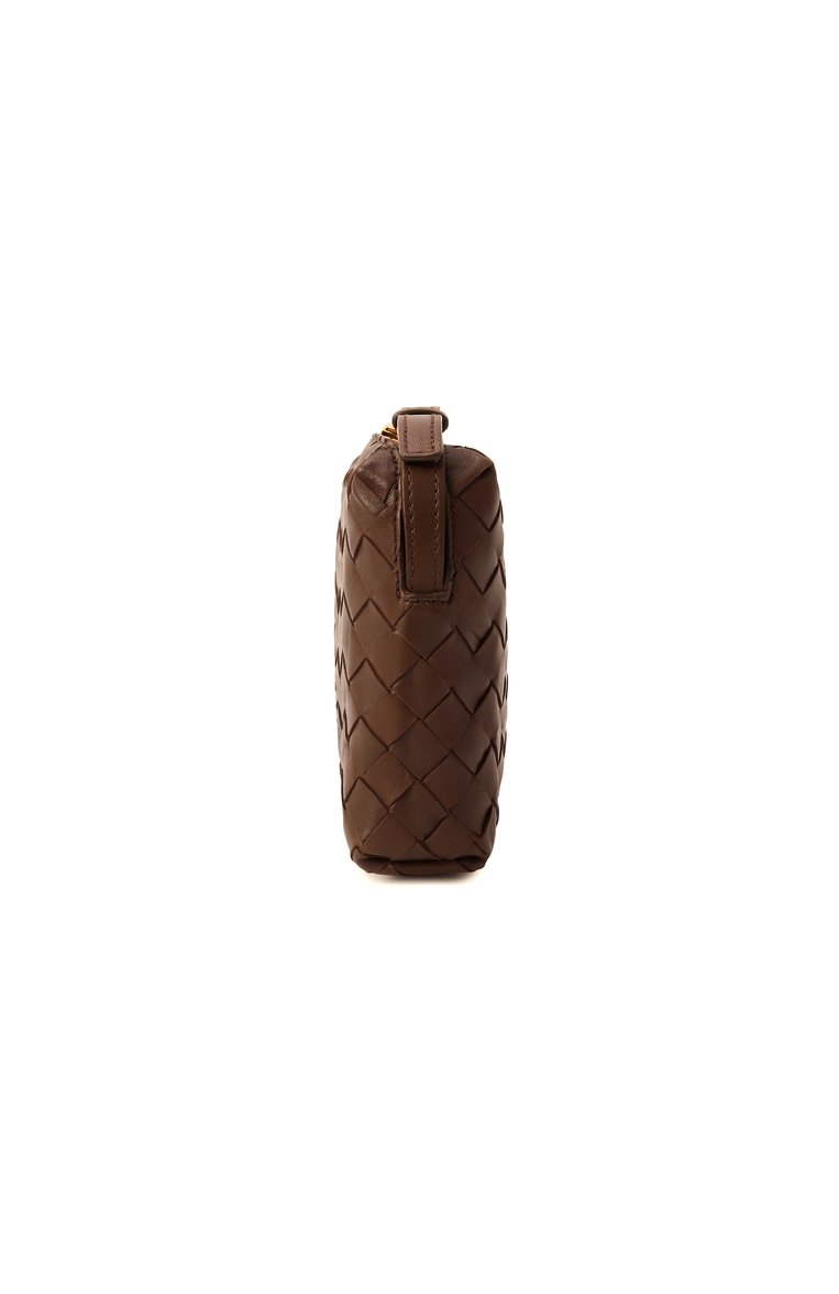 Женская сумка BOTTEGA VENETA коричневого цвета, арт. 597329/V48C1 | Фото 4 (Размер: small; Материал: Натуральная кожа; Ремень/цепочка: На ремешке; Материал сплава: Проставлено; Драгоценные камни: Проставлено)