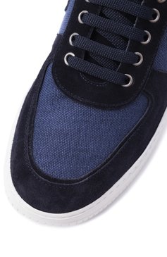 Мужские комбинированные кеды CORNELIANI синего цвета, арт. 25TM70-2520911 | Фото 7 (Материал внешний: Натуральная кожа, Текстиль; Подошва: Массивная; Материал внутренний: Натуральная кожа; Стили: Классический; Кросс-КТ: Низкие; Материал утеплителя: Без утеплителя)