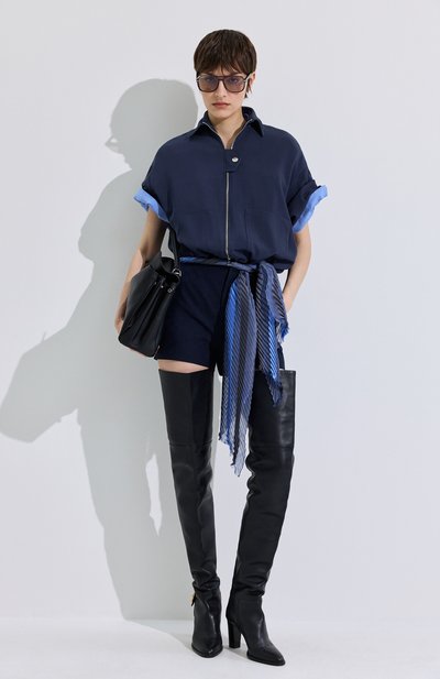 Шарф из шелка и льна GIORGIO ARMANI, арт. GW003070/AF24615, фото 4