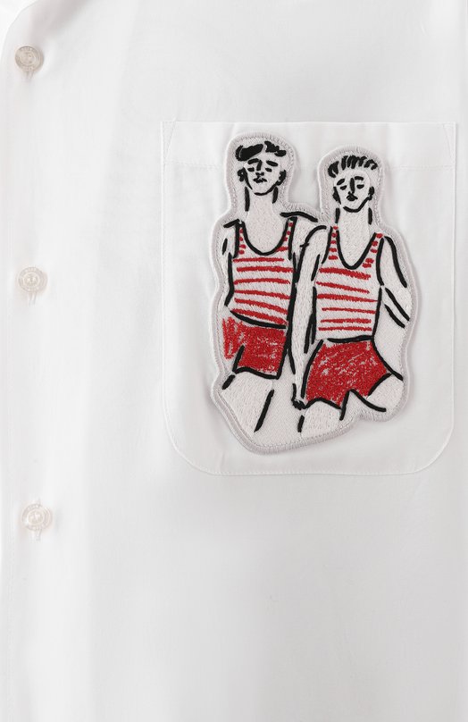 Хлопковая рубашка MSGM 3840ME06X/257100 Белый  3840ME06X/257100 Фото 6