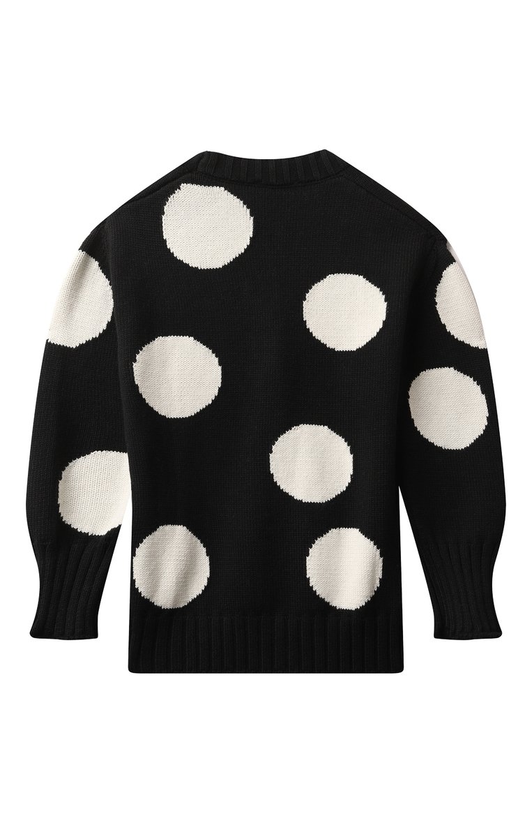 Детский кардиган из хлопка и шерсти MSGM KIDS черно-белого цвета, арт. F4MSJGCA133 | Фото 2 (Драгоценные камни: Проставлено; Материал внешний: Шерсть, Хлопок; Материал сплава: Проставлено; Рукава: Длинные; Девочки Кросс-КТ: Кардиган-одежда; Ростовка одежда: 8 лет | 128 см, 13 - 15 лет | 158 см, 12 лет | 152 см, 10 - 11 лет | 140 - 146см)