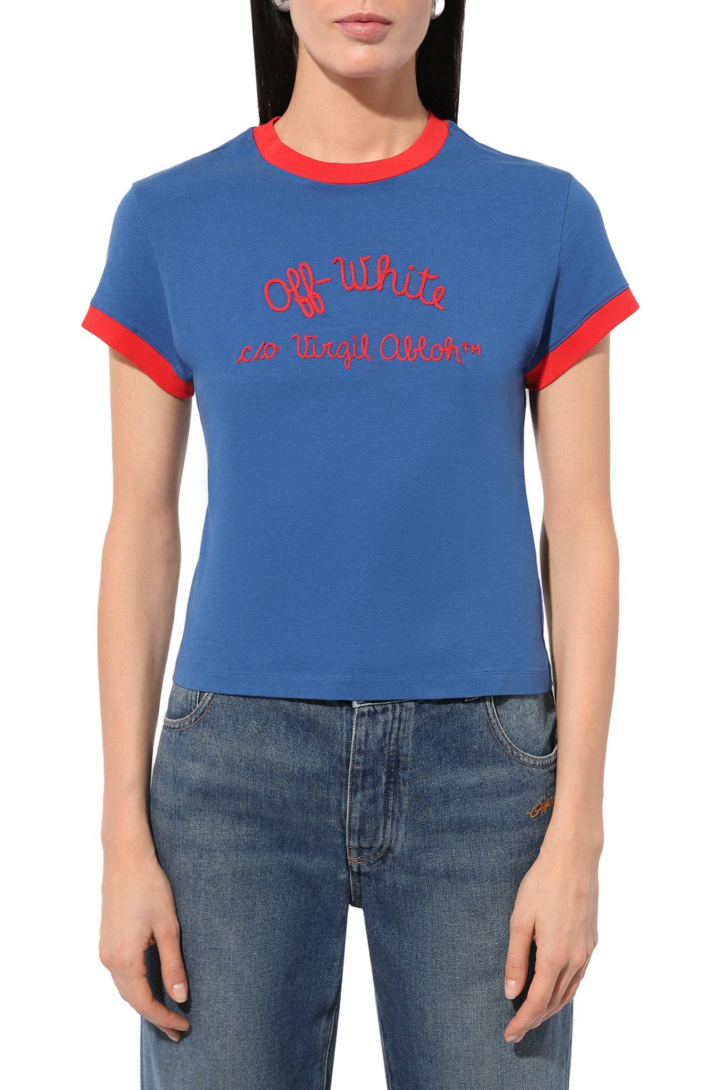 Хлопковая футболка OFF-WHITE, арт. 0WAA112F24JER001, фото 3