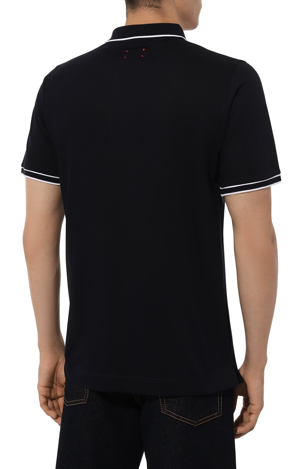 Хлопковое поло KITON темно-синего цвета по цене 87800 руб., арт. UMK1267V4, фото 4 Хлопковое поло KITON, арт. UMK1267V4, фото 4