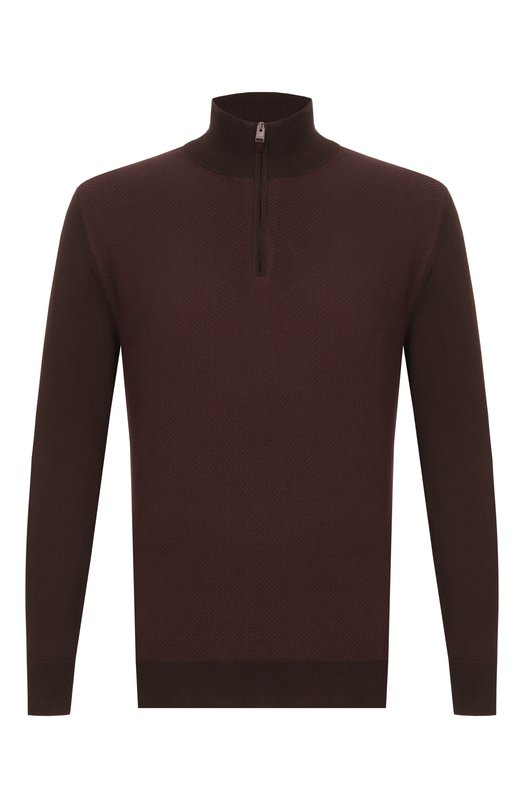 Хлопковый джемпер Canali C0015/MK02461 Коричневый C0015/MK02461