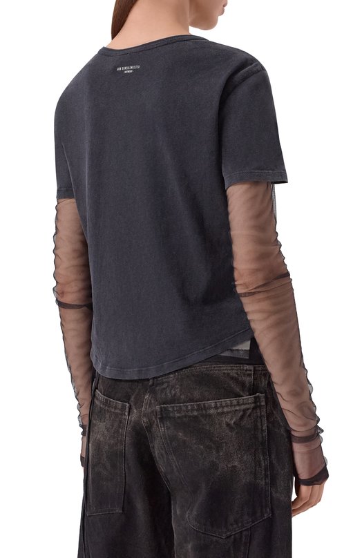 Хлопковая футболка Ann Demeulemeester B0013923/FA740 Чёрный  B0013923/FA740 Фото 4
