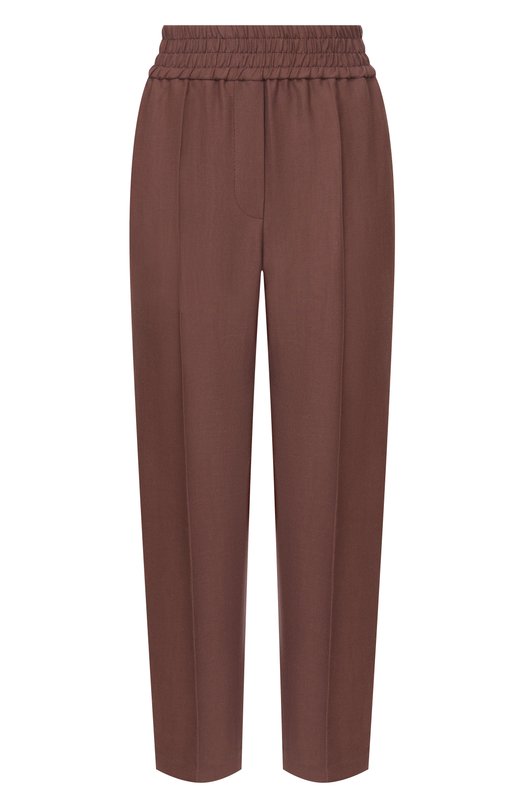 Брюки из вискозы и льна Brunello Cucinelli MH126P7197 Коричневый MH126P7197