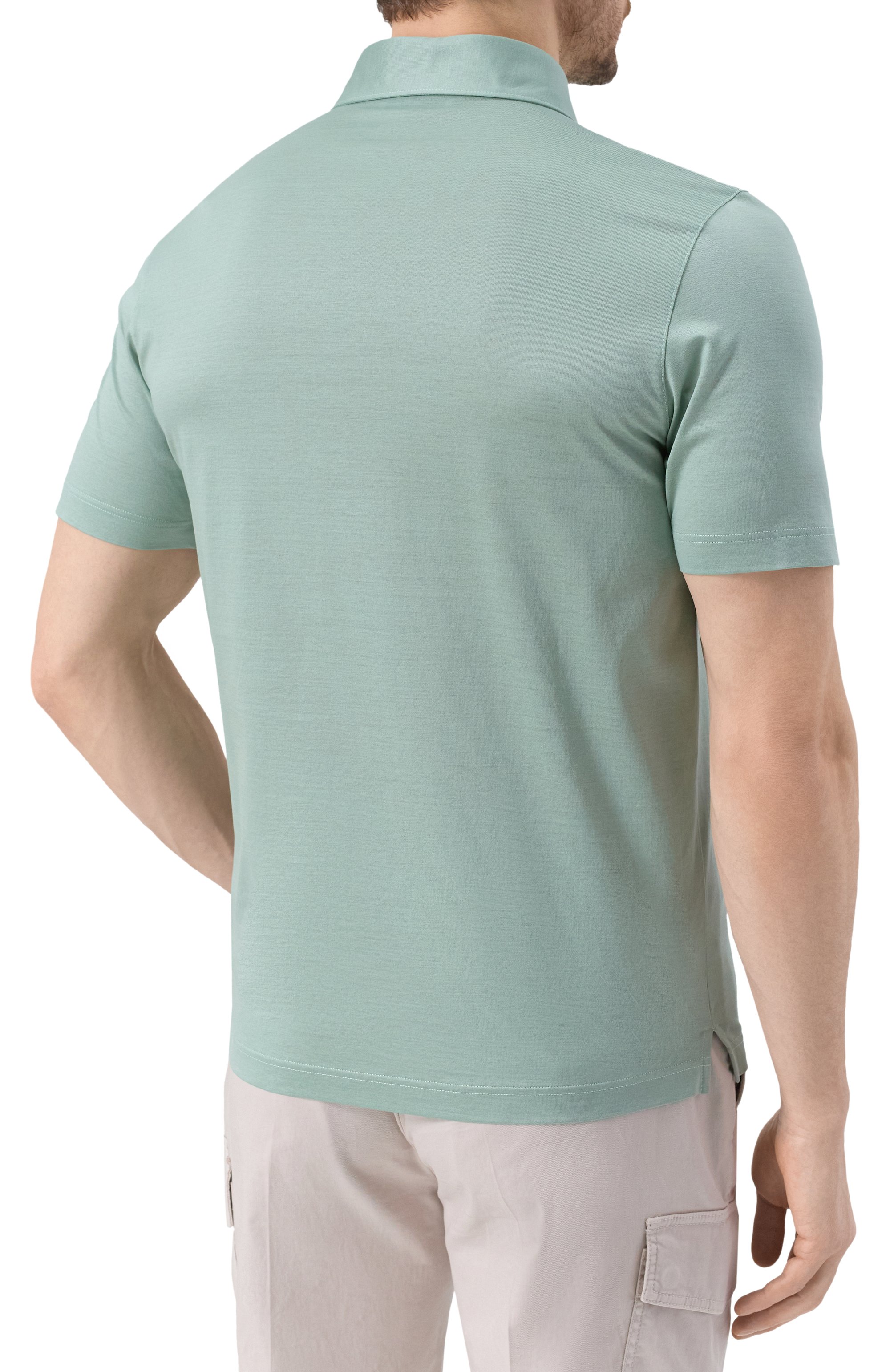 Хлопковое поло GRAN SASSO бирюзового цвета по цене 19250 руб., арт. 60103/74002, фото 4 Хлопковое поло GRAN SASSO, арт. 60103/74002, фото 4