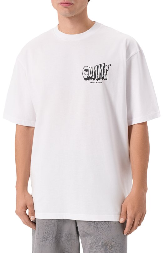 Хлопковая футболка Comme des Fuckdown CFABM01784 Белый  CFABM01784 Фото 3