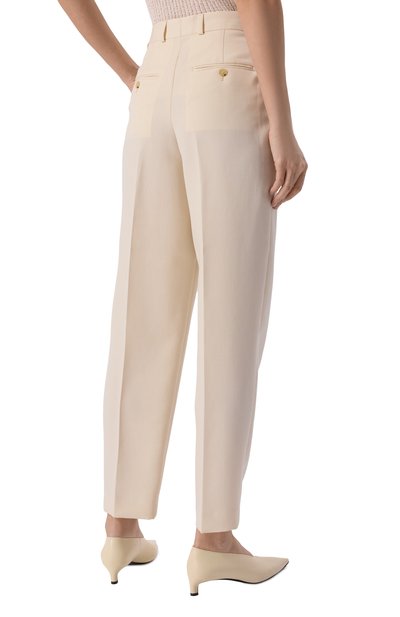 Брюки из вискозы TOTEME кремового цвета по цене 61550 руб., арт. 234-WRB847-FB0065, фото 4 Брюки из вискозы TOTEME, арт. 234-WRB847-FB0065, фото 4