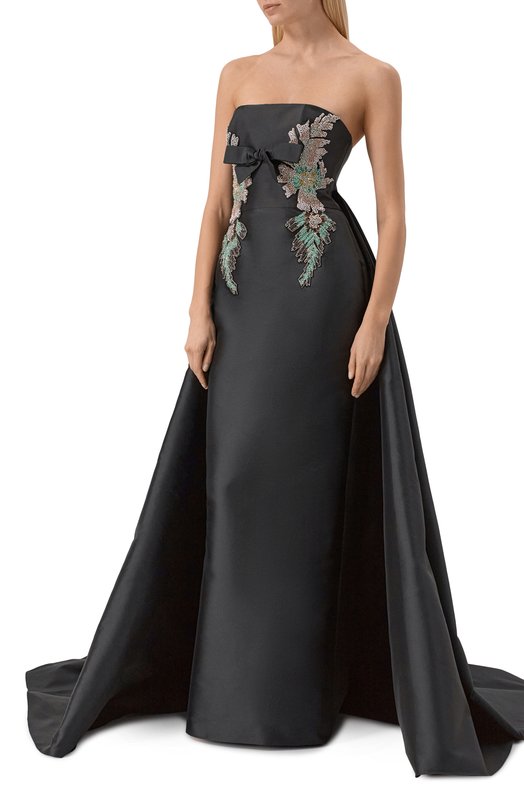Атласное платье Zuhair Murad FDR25015/MIPL007 Чёрный  FDR25015/MIPL007 Фото 2
