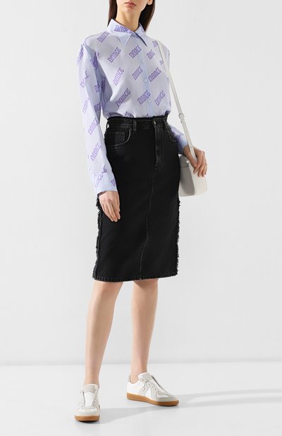 Рубашка из вискозы ACNE STUDIOS голубого цвета по цене 54500 руб., арт. AC0067, фото 2 Рубашка из вискозы ACNE STUDIOS, арт. AC0067, фото 2