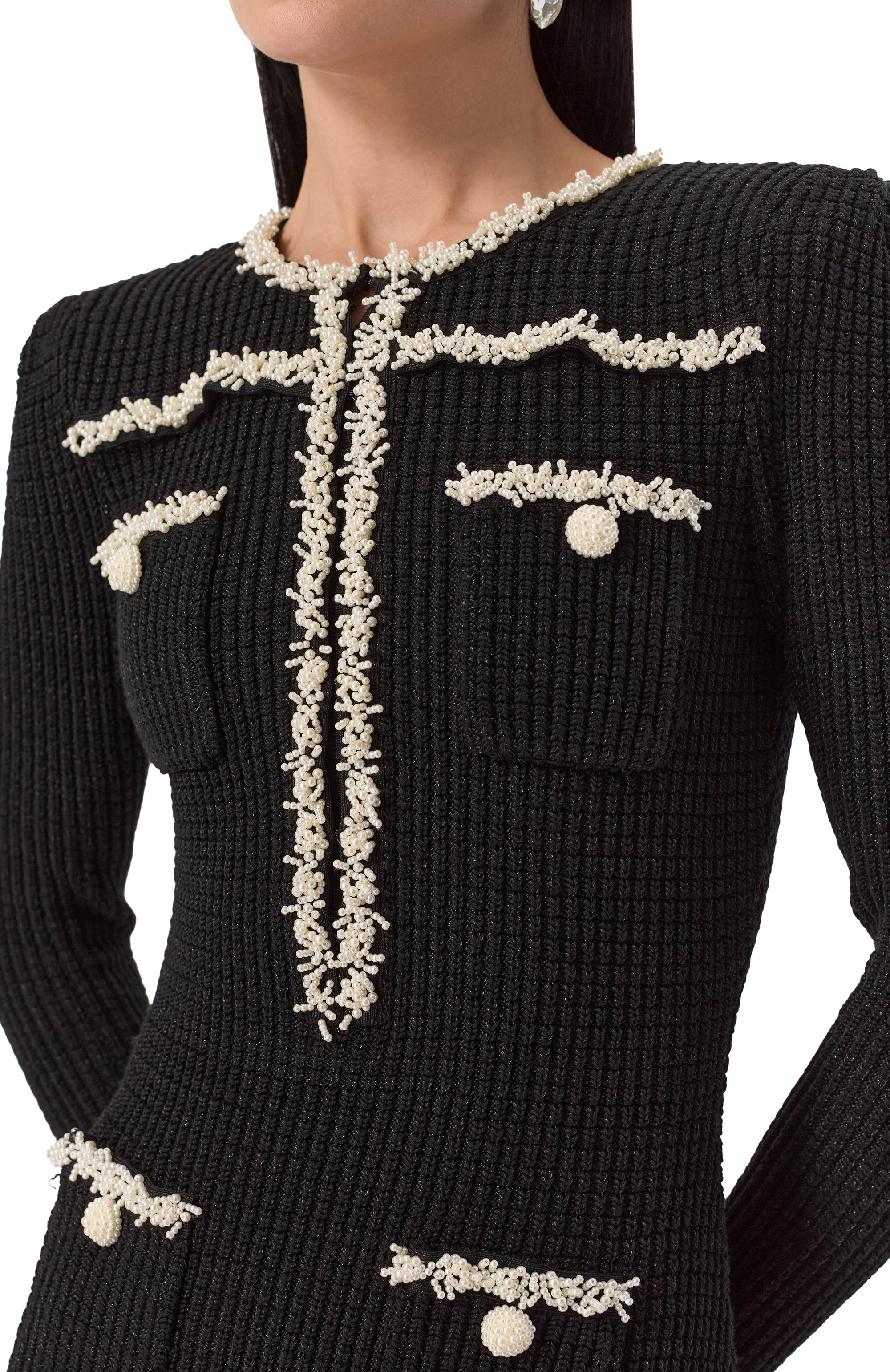 Платье SELF-PORTRAIT черного цвета по цене 67900 руб., арт. RS25-087M-B, фото 5 Платье SELF-PORTRAIT, арт. RS25-087M-B, фото 5